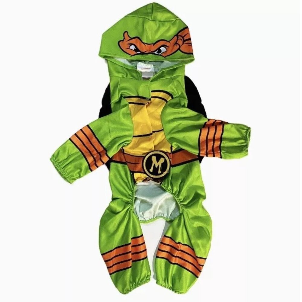 Teenage Mutant Ninja Turtles Small Dog Costume Green and Orange Costume - Picture 5 of 6